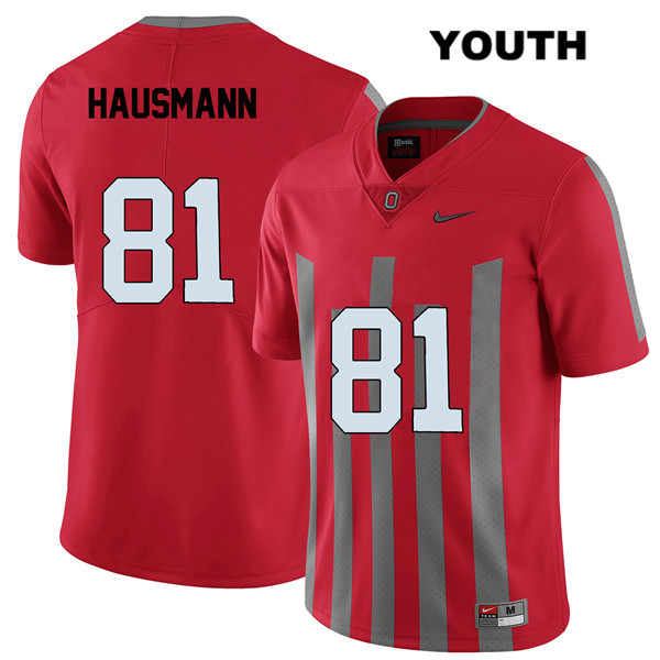 Ohio State Buckeyes Youth Jake Hausmann #81 Red Authentic Nike Elite College NCAA Stitched Football Jersey ZF19O67KH